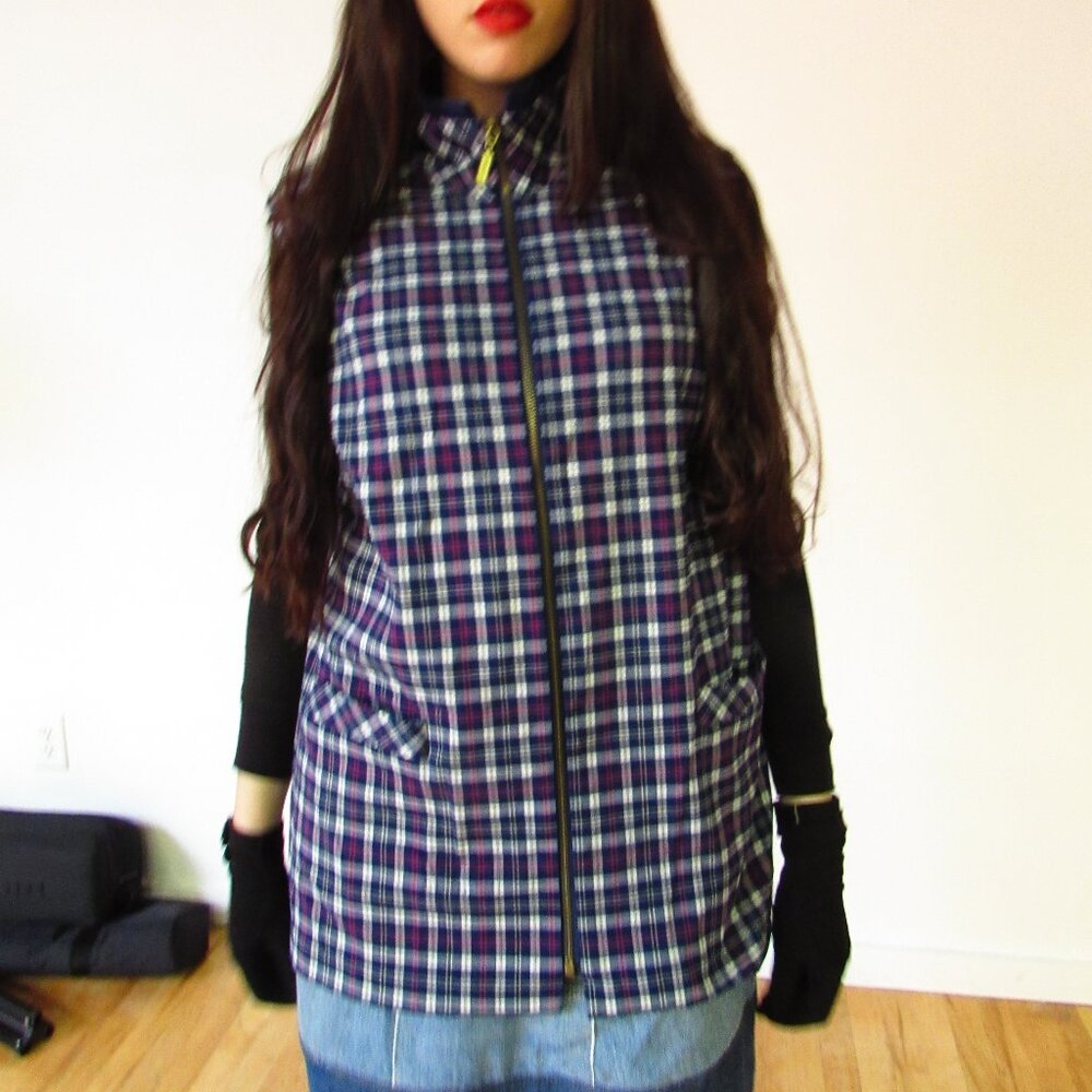 Chekered Vest , vintage sleevless vest